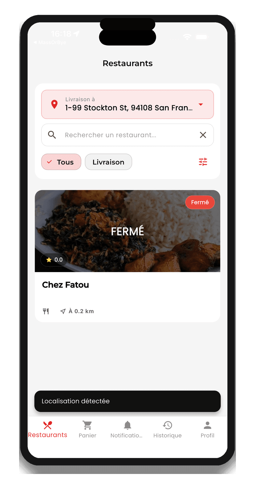 Découverte des restaurants